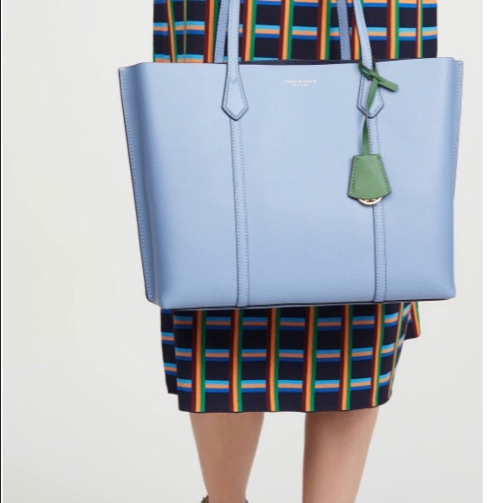 Tory Burch Perry Bluewood large Leather Tote NWT